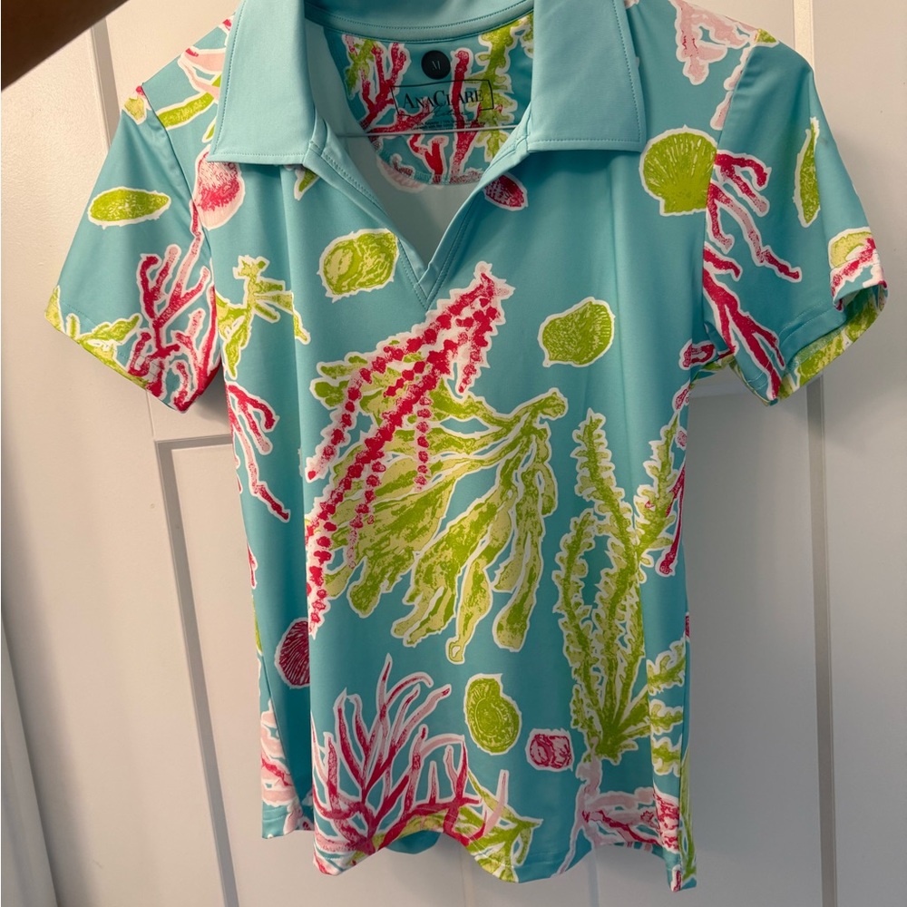 Vibrant Sea Life Pattern Polo Shirt